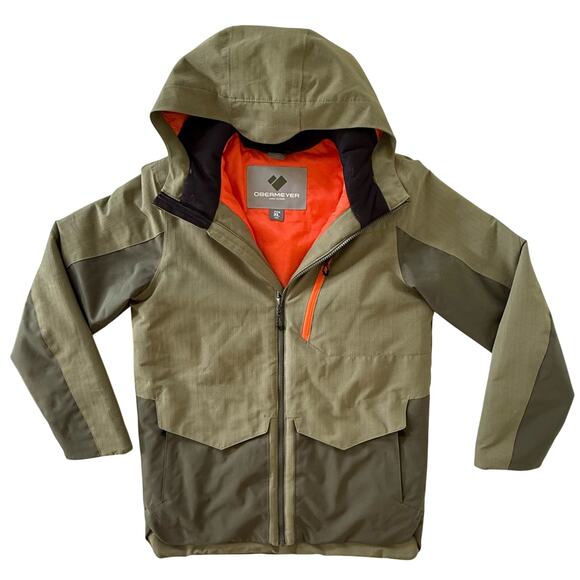 Obermeyer Other - OBERMEYER Teen Sz XL Winter Ski Snow Hooded Jacket Army Green Orange Coat